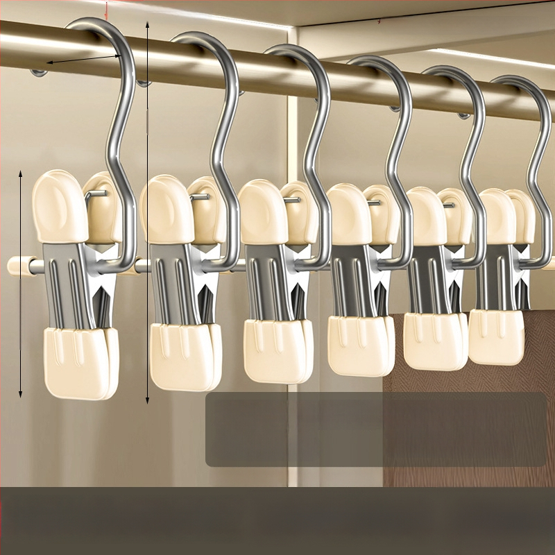 Nerūsējošā tērauda žāvēšanas skava ar āķi – daudzfunkcionāla skava biksēm, zeķēm un kreklām