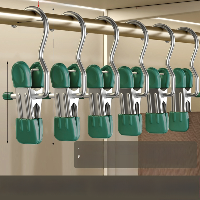 Nerūsējošā tērauda žāvēšanas skava ar āķi – daudzfunkcionāla skava biksēm, zeķēm un kreklām