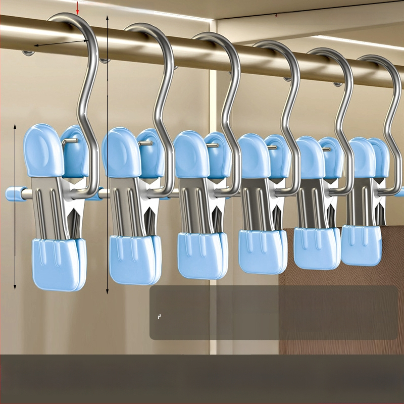 Nerūsējošā tērauda žāvēšanas skava ar āķi – daudzfunkcionāla skava biksēm, zeķēm un kreklām