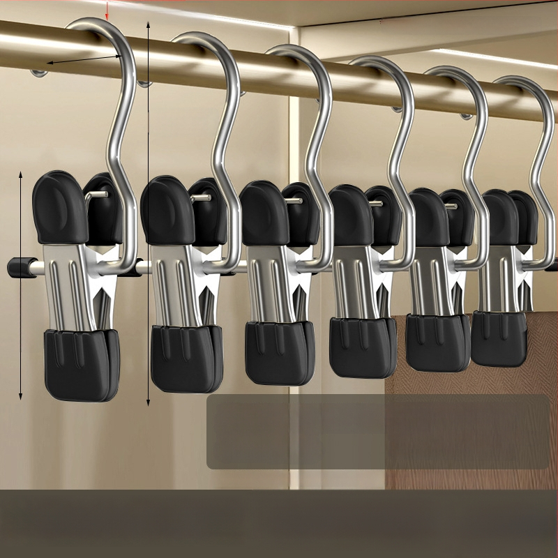 Nerūsējošā tērauda žāvēšanas skava ar āķi – daudzfunkcionāla skava biksēm, zeķēm un kreklām