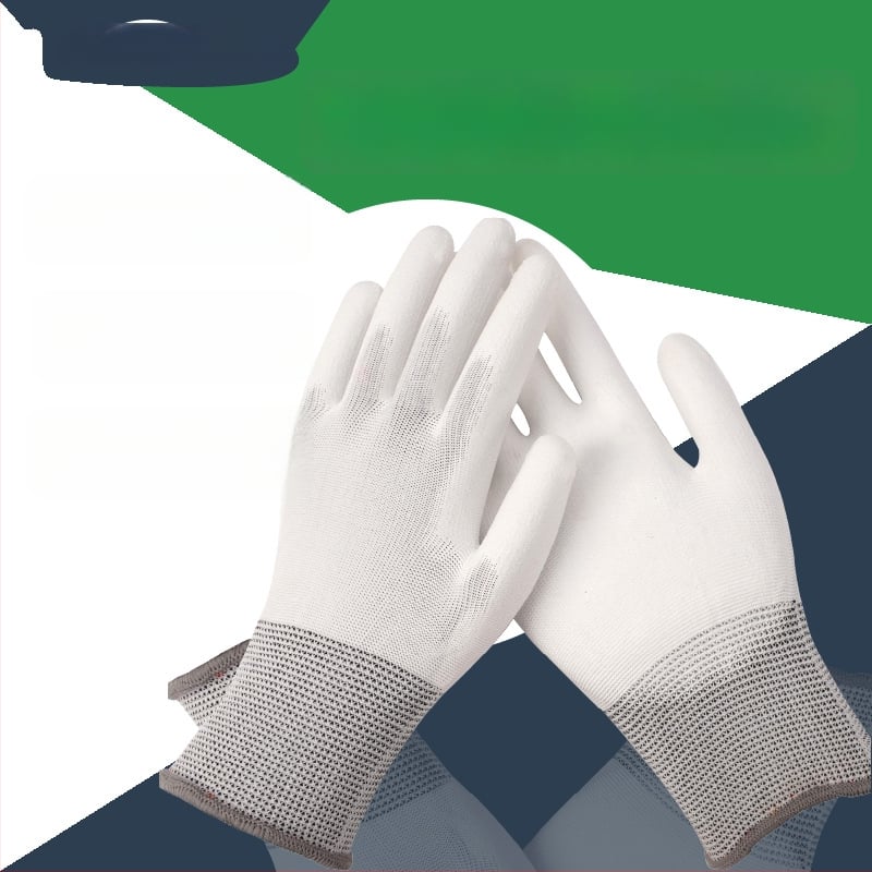 Darbo saugos pirštinės, neslidžios, su PU danga ant pirštų ir delnų, anglies pluoštas, atvirų pirštų dizainas (Svoris: 24 g)