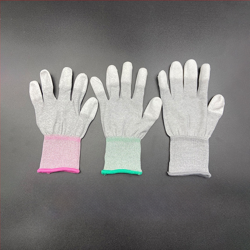 Darbo saugos pirštinės, neslidžios, su PU danga ant pirštų ir delnų, anglies pluoštas, atvirų pirštų dizainas (Svoris: 24 g)