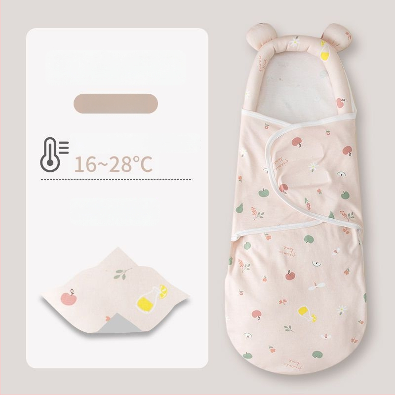 Naujagimio miego maišelis su įvyniojimu, medvilnė, gyvūnų raštas, tinkamas kūdikiams ir mažyliams (1–3 m.), visų metų naudojimui — pavasaris 2025
