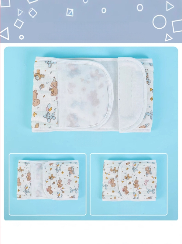 Kūdikio pilvo apsaugos šalikas, 100% medvilnė, animacinis raštas, ruduo 2024, tinkamas nuo gimimo iki 12 mėnesių