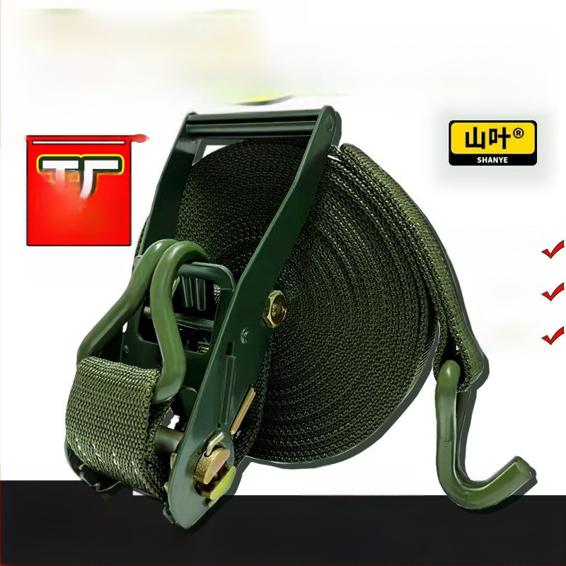 Sunkvežimio krovinio prisirišimo diržas su ratchet įtempikliu, plokščias diržas, storesnis įtempiklis, 5 t talpa