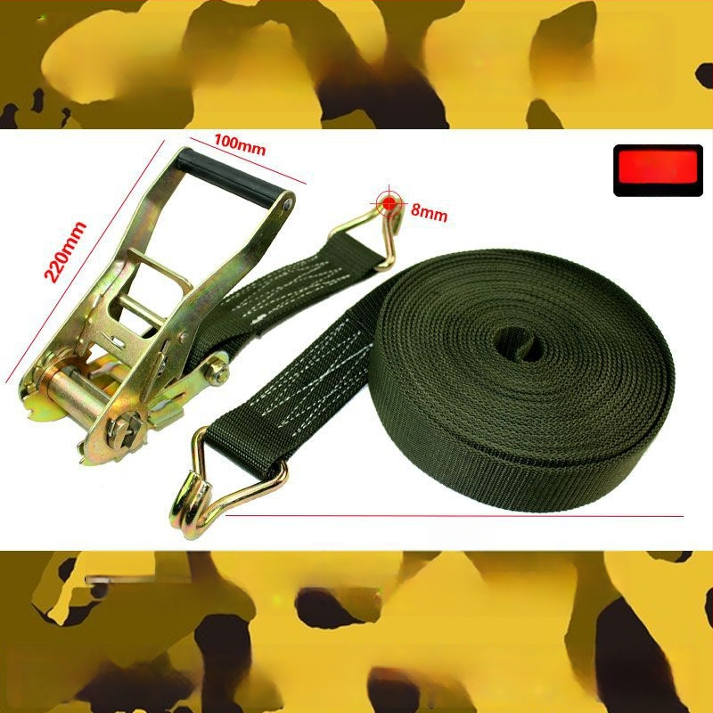 Sunkvežimio krovinio prisirišimo diržas su ratchet įtempikliu, plokščias diržas, storesnis įtempiklis, 5 t talpa