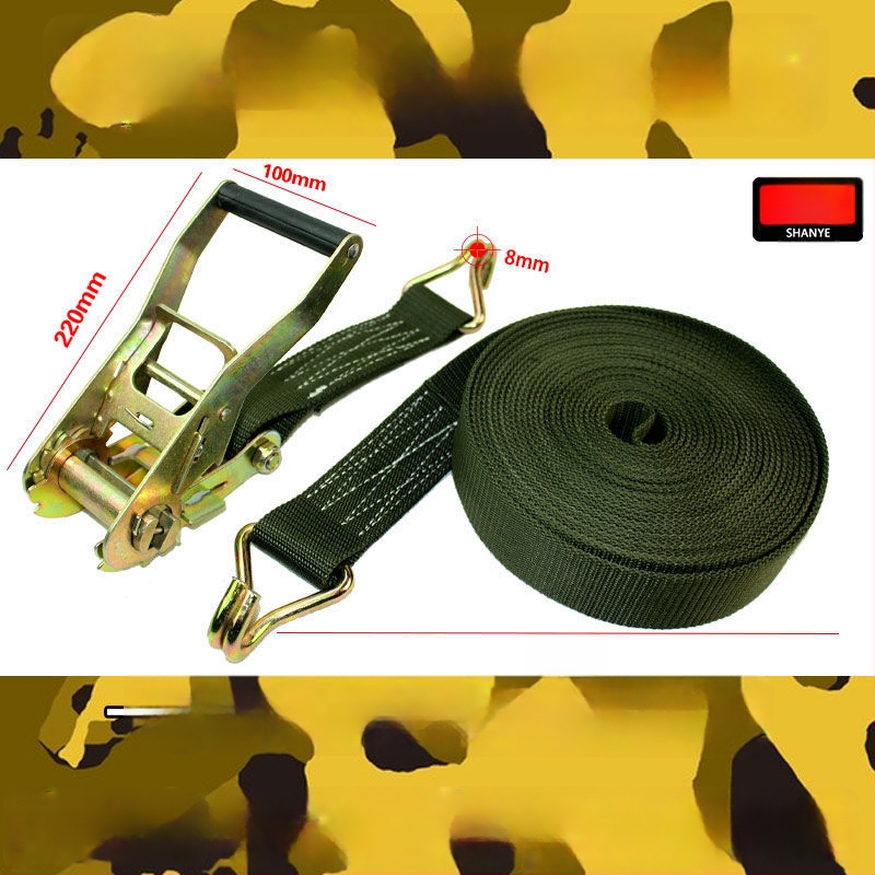 Sunkvežimio krovinio prisirišimo diržas su ratchet įtempikliu, plokščias diržas, storesnis įtempiklis, 5 t talpa