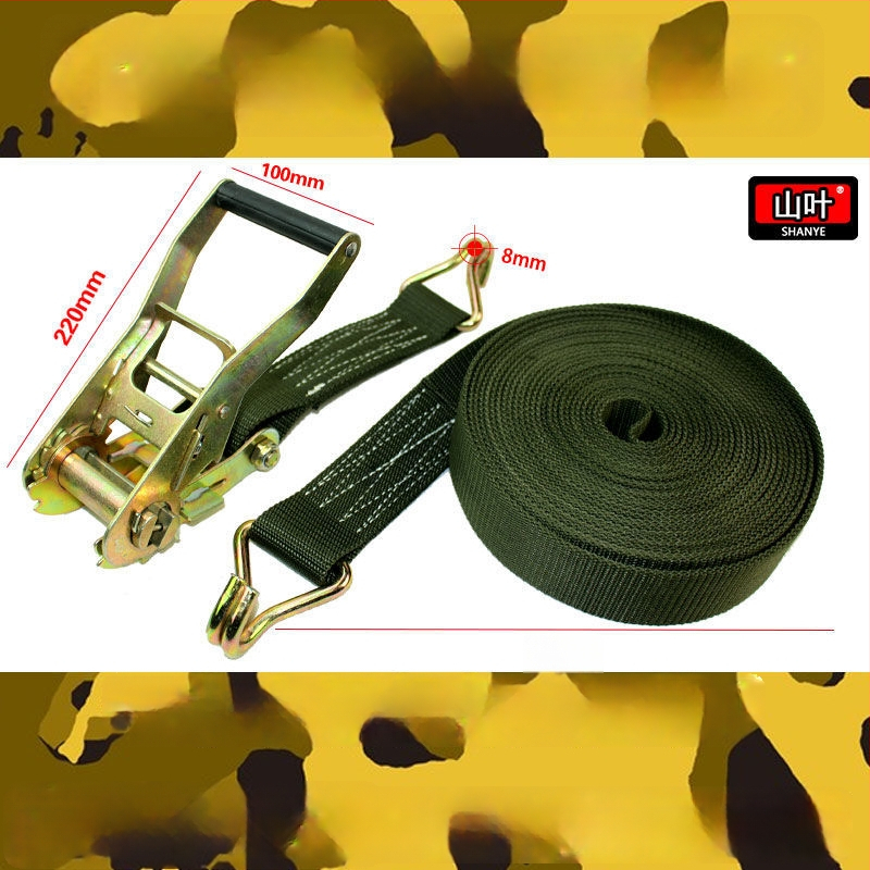 Sunkvežimio krovinio prisirišimo diržas su ratchet įtempikliu, plokščias diržas, storesnis įtempiklis, 5 t talpa