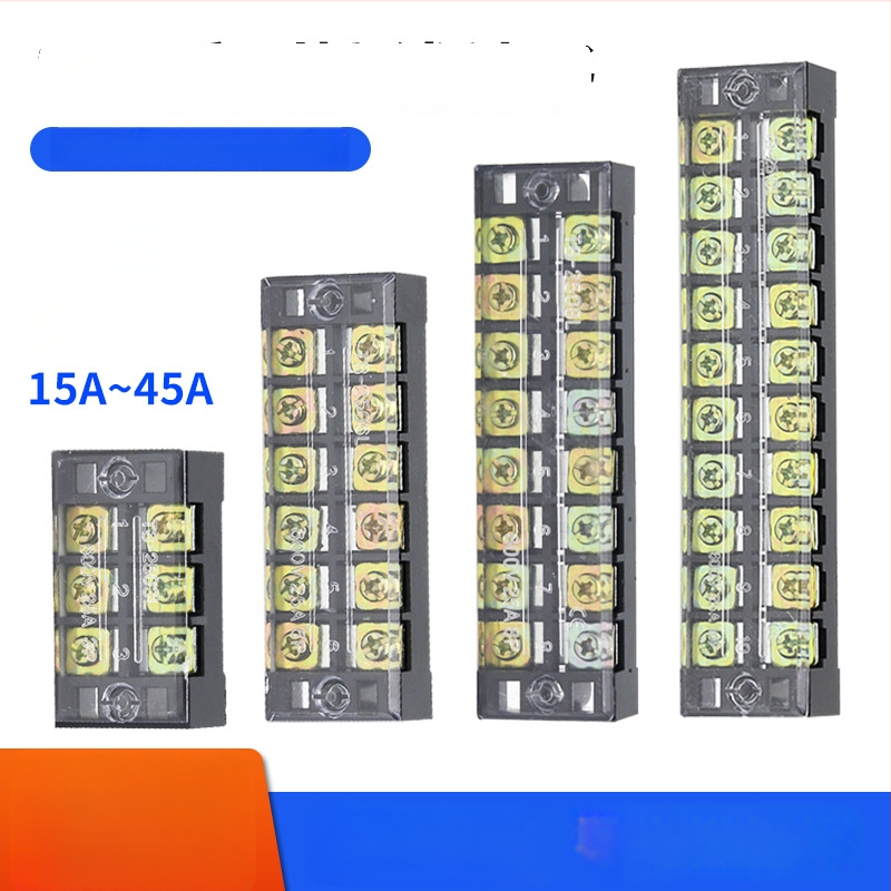 TB seeria terminaliblokk, kaabliühendaja, 15/25/45A, 3/4/6/10/12 positsiooni, fikseeritud jaotusblokk
