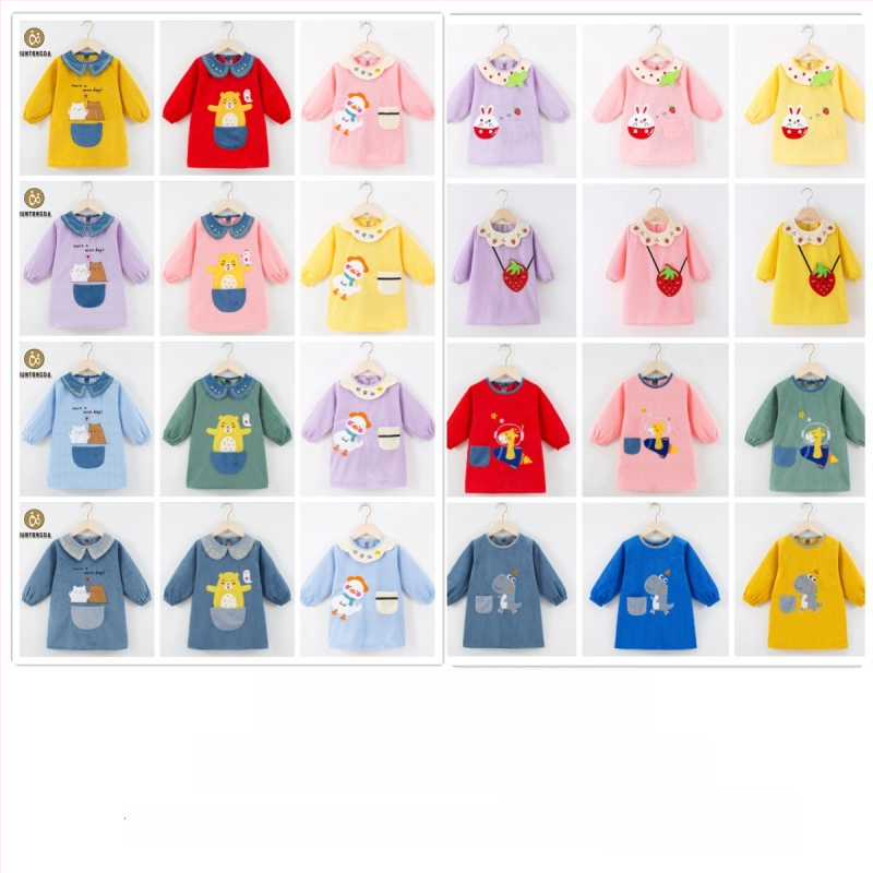 Išplėstas vandeniui atsparus vaikų smockas, animacinis raštas, Crystal corduroy audinys, prekės ženklas Shushan Lang (Atsparus vandeniui; Crystal corduroy audinys; Animacinis raštas; Amžius 1–3 metai; neutralus lytis)