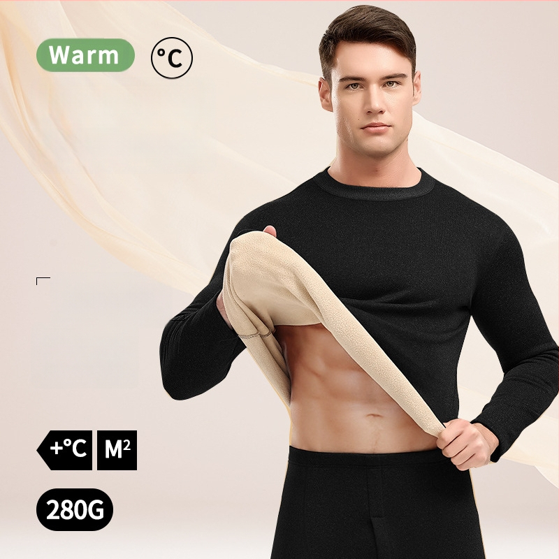 Unisex termalni set od Lambskin fleece — izuzetno debeli materijal, okrugli izrez, dugi rukavi, gornji dio i hlače