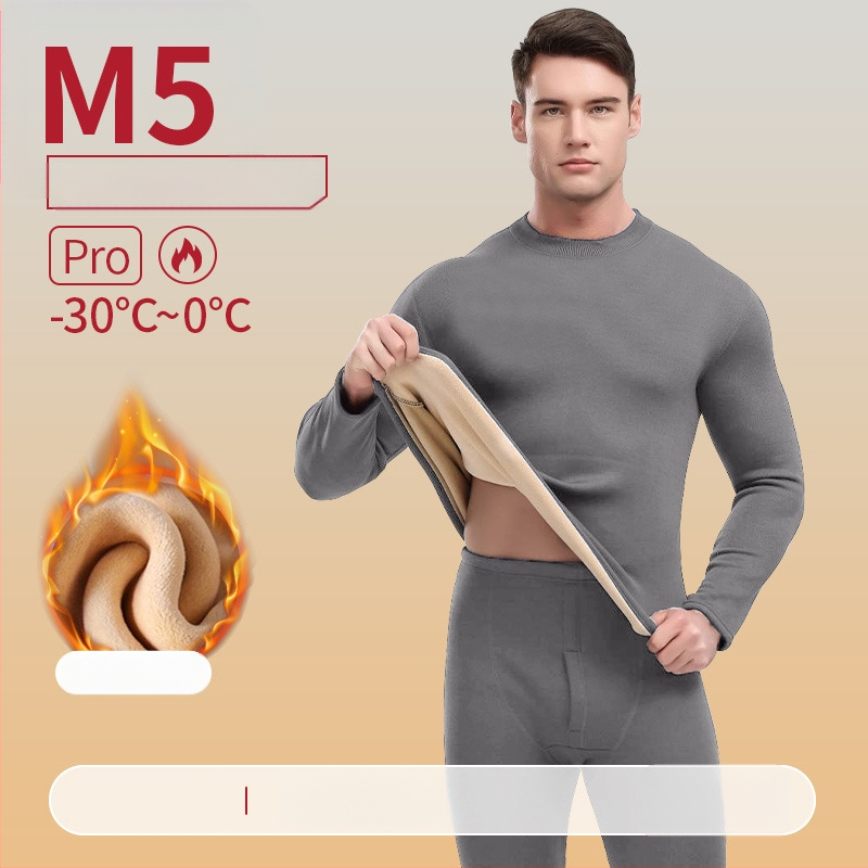 Unisex termalni set od Lambskin fleece — izuzetno debeli materijal, okrugli izrez, dugi rukavi, gornji dio i hlače