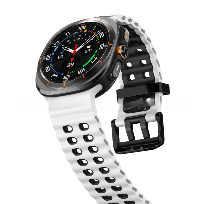 Silikónový športový remienok pre Samsung Galaxy Watch7 Ultra, s kolíkovou sponou, hmotnosť približne 29 g, prispôsobiteľná veľkosť rozhrania