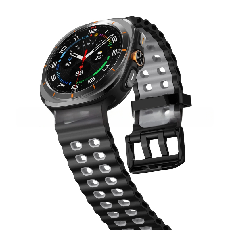 Silikónový športový remienok pre Samsung Galaxy Watch7 Ultra, s kolíkovou sponou, hmotnosť približne 29 g, prispôsobiteľná veľkosť rozhrania