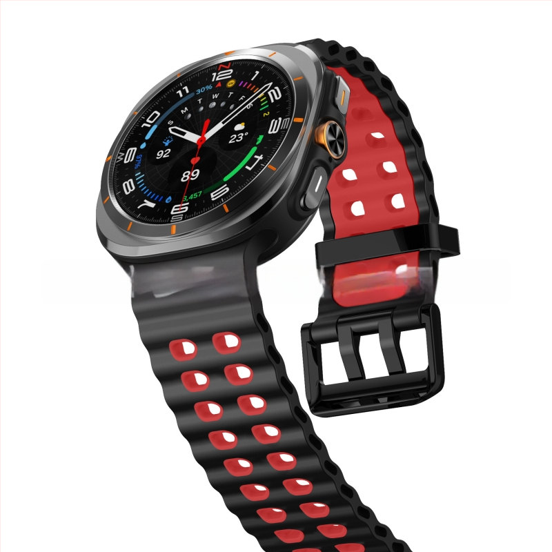 Silikónový športový remienok pre Samsung Galaxy Watch7 Ultra, s kolíkovou sponou, hmotnosť približne 29 g, prispôsobiteľná veľkosť rozhrania