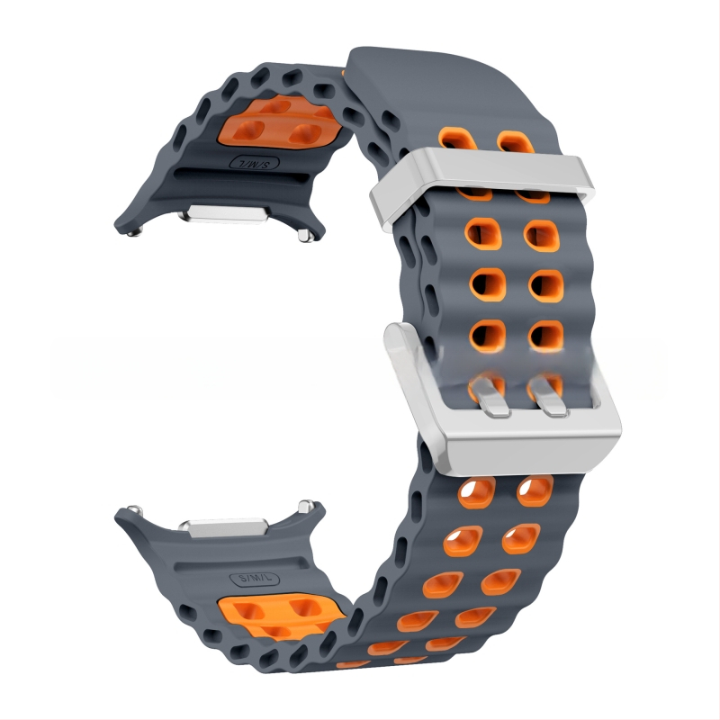 Silikónový športový remienok pre Samsung Galaxy Watch7 Ultra, s kolíkovou sponou, hmotnosť približne 29 g, prispôsobiteľná veľkosť rozhrania