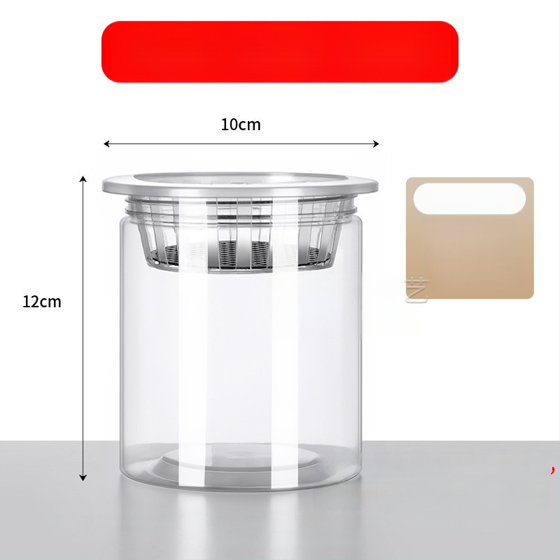 Caurspīdīgs plastmasas cilindrisks hydroponiskais pods sēklām un maziem augiem, stāvošs uz grīdas ar stādīšanas grozu, domāts mājas un dārza lietošanai