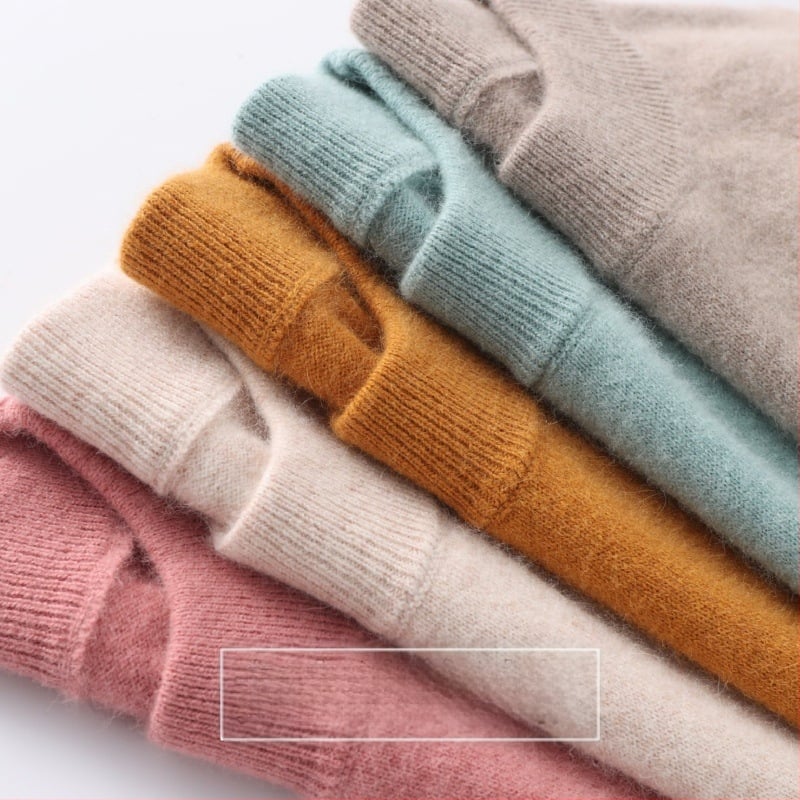 Γυναικείος μάλλινος πουλόβερ, μακριά μανίκια, παχιά πλέξη, μεσαίου μήκους