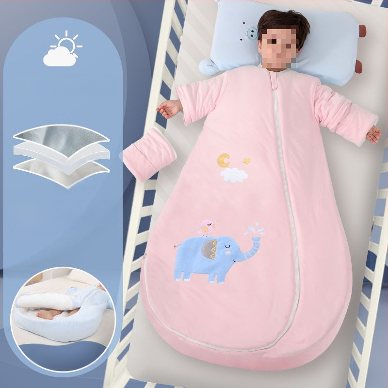 Bébi hálózsák – 100% pamut, vastag ősz/tél, levehető bélés, négy évszakos kialakítás, kasmír töltet, anti-kick quilt