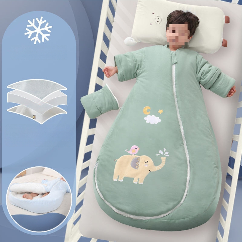 Bébi hálózsák – 100% pamut, vastag ősz/tél, levehető bélés, négy évszakos kialakítás, kasmír töltet, anti-kick quilt