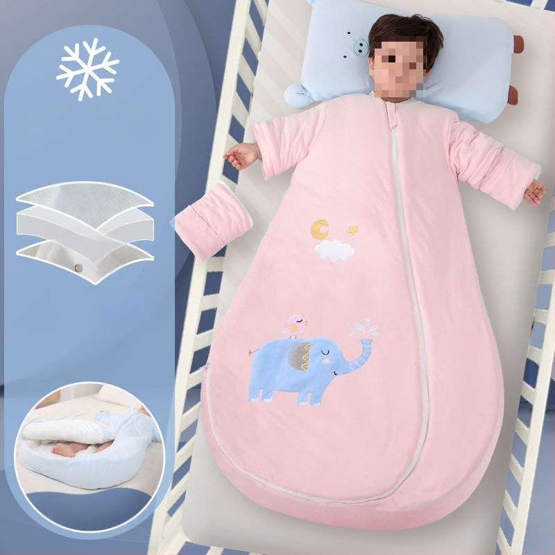 Bébi hálózsák – 100% pamut, vastag ősz/tél, levehető bélés, négy évszakos kialakítás, kasmír töltet, anti-kick quilt