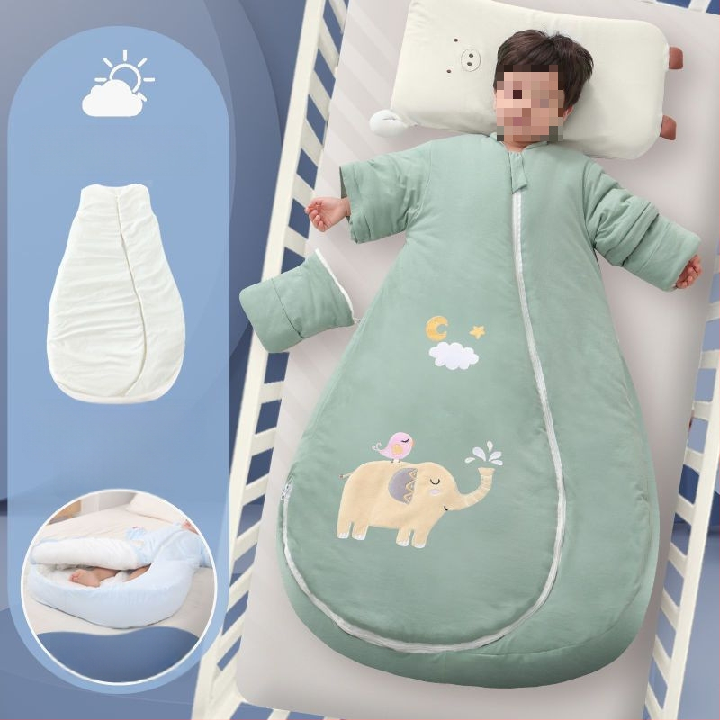 Bébi hálózsák – 100% pamut, vastag ősz/tél, levehető bélés, négy évszakos kialakítás, kasmír töltet, anti-kick quilt