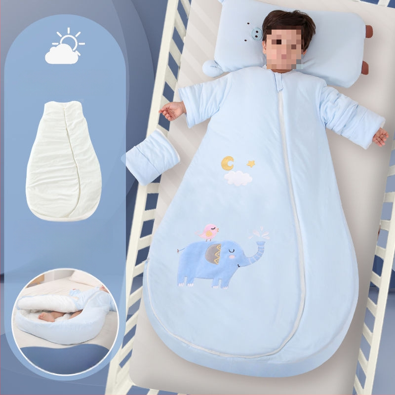 Bébi hálózsák – 100% pamut, vastag ősz/tél, levehető bélés, négy évszakos kialakítás, kasmír töltet, anti-kick quilt