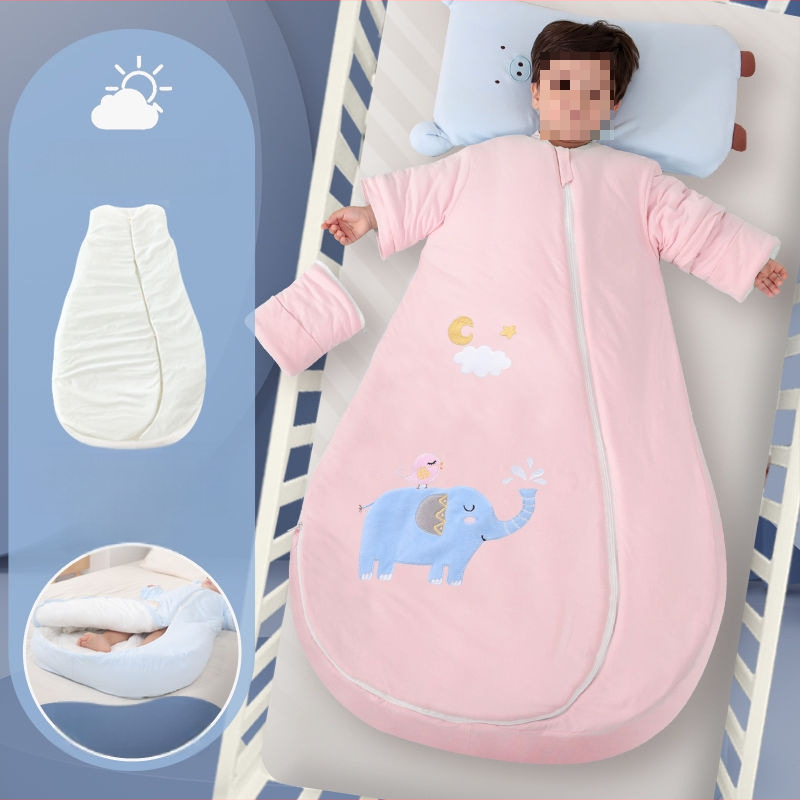 Bébi hálózsák – 100% pamut, vastag ősz/tél, levehető bélés, négy évszakos kialakítás, kasmír töltet, anti-kick quilt