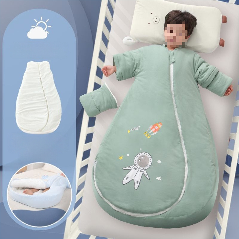 Bébi hálózsák – 100% pamut, vastag ősz/tél, levehető bélés, négy évszakos kialakítás, kasmír töltet, anti-kick quilt