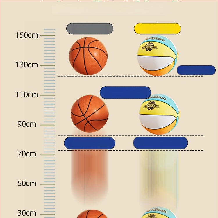 Penktos kartos tylus vidaus krepšinis vaikams, su rėmu ir putplasčio kamuoliu, su aukštu atšokimu