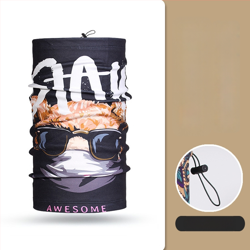 Dviračių maska lauko naudojimui, universalus dizainas, poliesterio audinys, vėju atspari ir šalčiui atspari, Moonbeam Bear