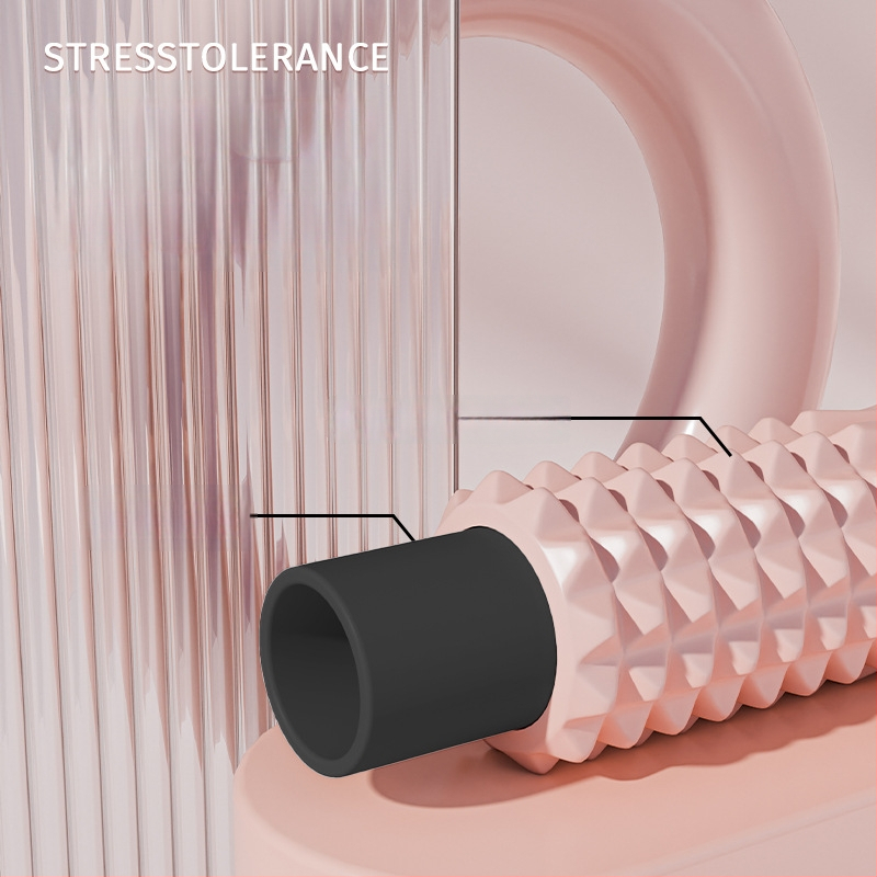 Sanfan jogos masažo rinkinys — putplasčio volelis EVA+PVC, spygliuota masažo lazdelė, fascijos kamuolys