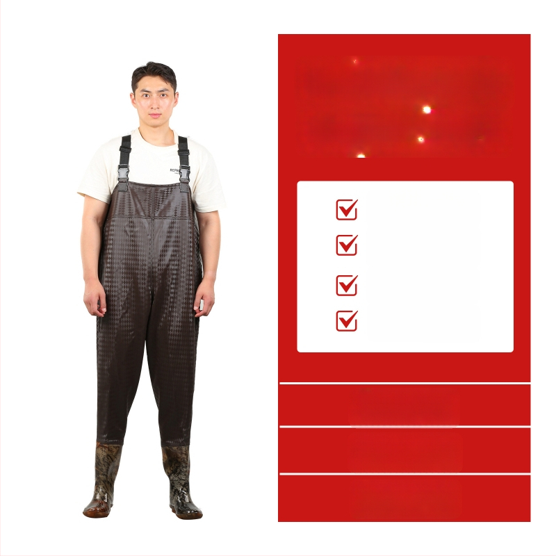 PVC megzti vandeniui atsparūs žvejybos kelnes, skirtos vaikščioti vandenyje, su 1 kišene