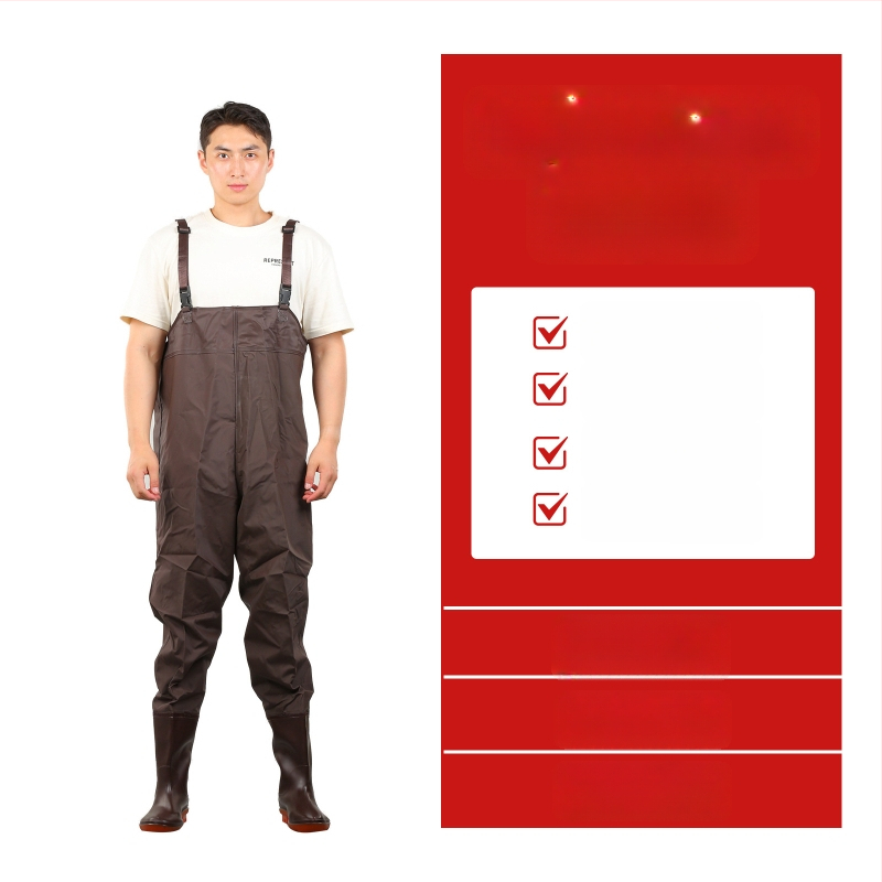 PVC megzti vandeniui atsparūs žvejybos kelnes, skirtos vaikščioti vandenyje, su 1 kišene