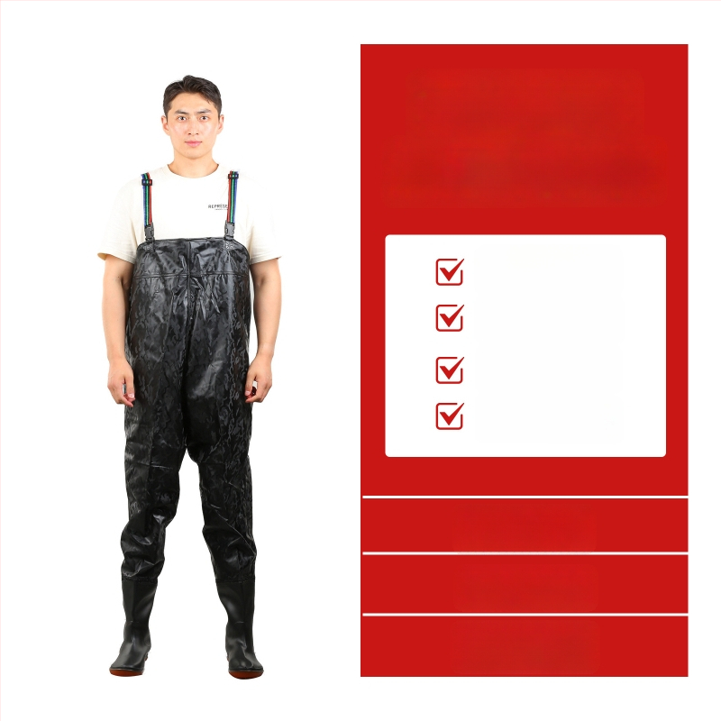 PVC megzti vandeniui atsparūs žvejybos kelnes, skirtos vaikščioti vandenyje, su 1 kišene