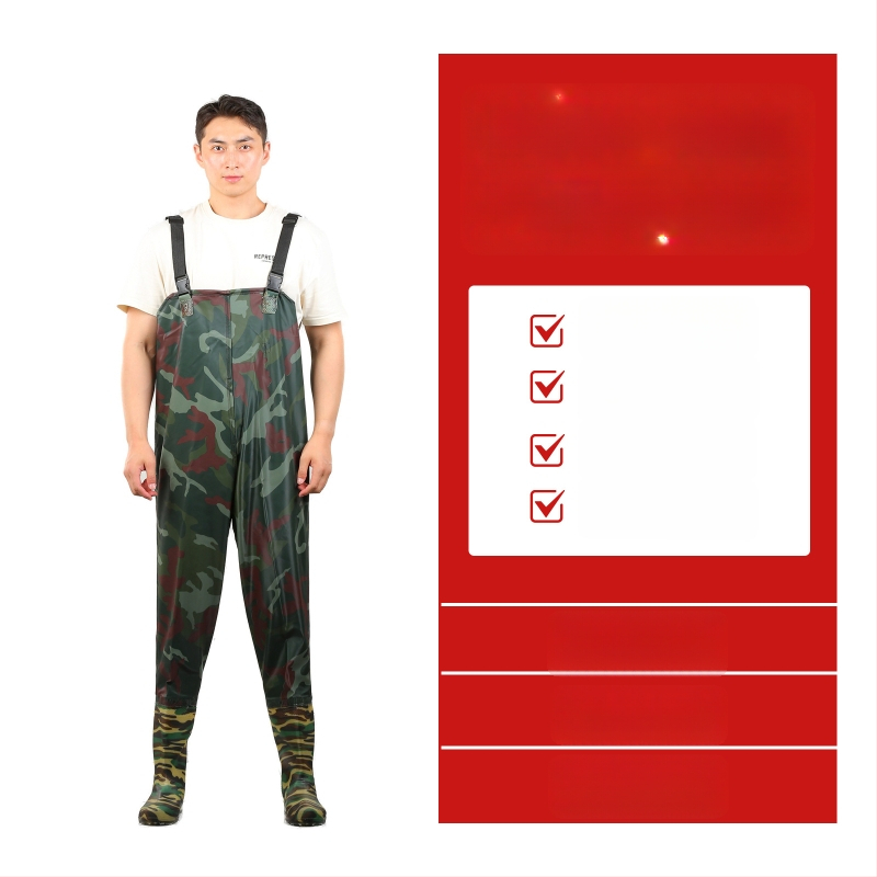 PVC megzti vandeniui atsparūs žvejybos kelnes, skirtos vaikščioti vandenyje, su 1 kišene