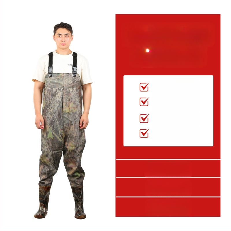 PVC megzti vandeniui atsparūs žvejybos kelnes, skirtos vaikščioti vandenyje, su 1 kišene