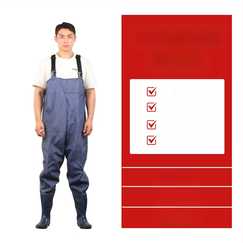 PVC megzti vandeniui atsparūs žvejybos kelnes, skirtos vaikščioti vandenyje, su 1 kišene