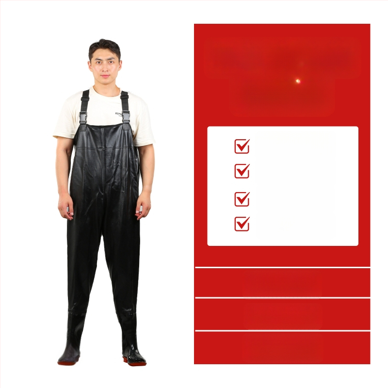 PVC megzti vandeniui atsparūs žvejybos kelnes, skirtos vaikščioti vandenyje, su 1 kišene