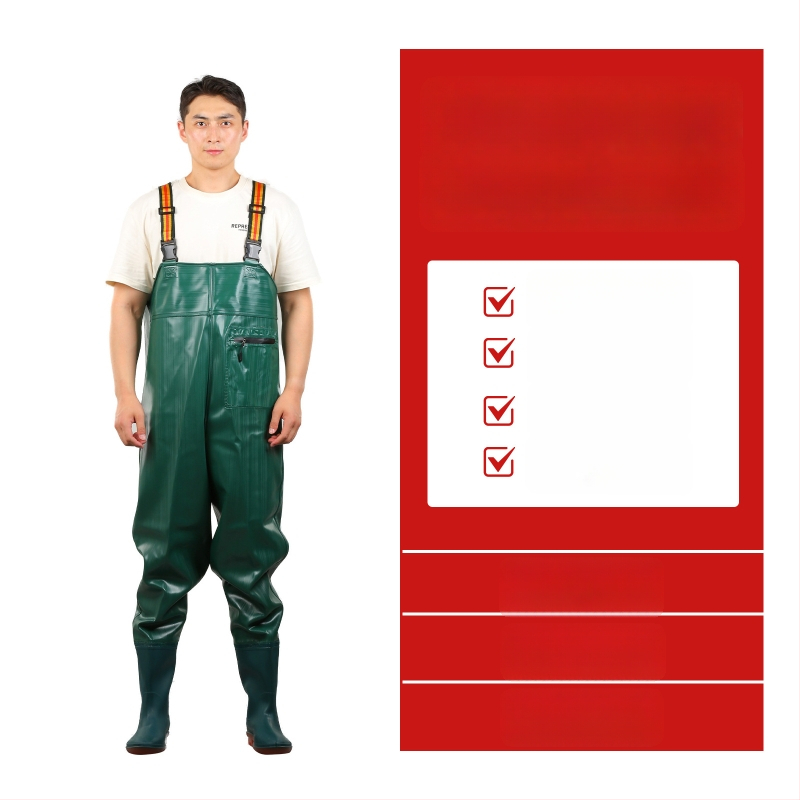 PVC megzti vandeniui atsparūs žvejybos kelnes, skirtos vaikščioti vandenyje, su 1 kišene