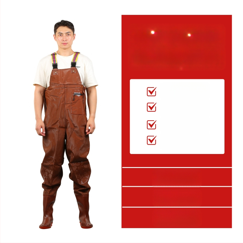 PVC megzti vandeniui atsparūs žvejybos kelnes, skirtos vaikščioti vandenyje, su 1 kišene