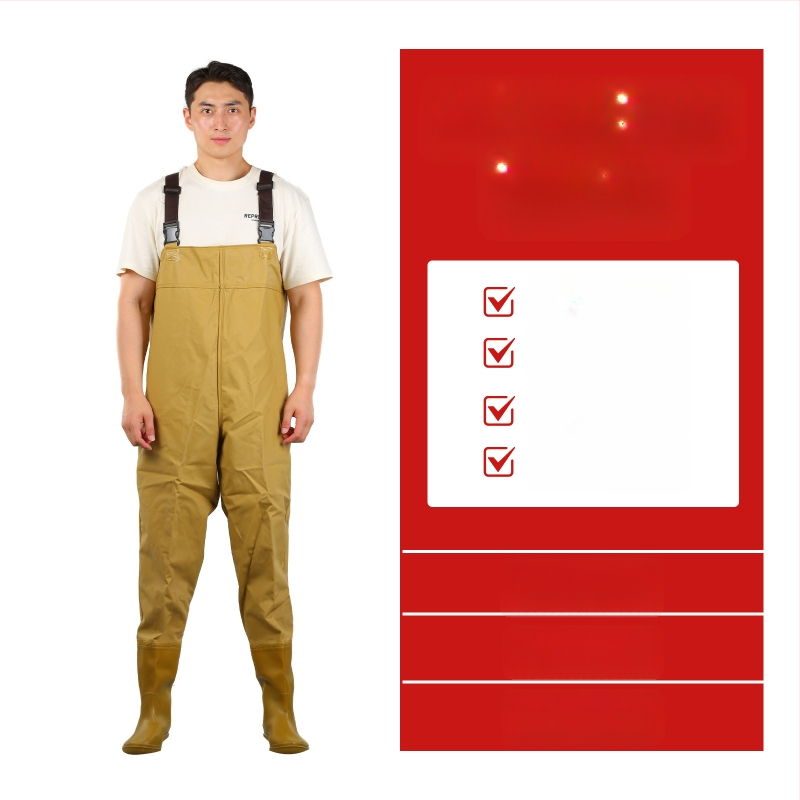 PVC megzti vandeniui atsparūs žvejybos kelnes, skirtos vaikščioti vandenyje, su 1 kišene