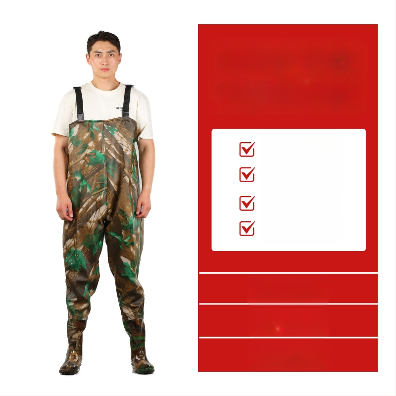 PVC megzti vandeniui atsparūs žvejybos kelnes, skirtos vaikščioti vandenyje, su 1 kišene