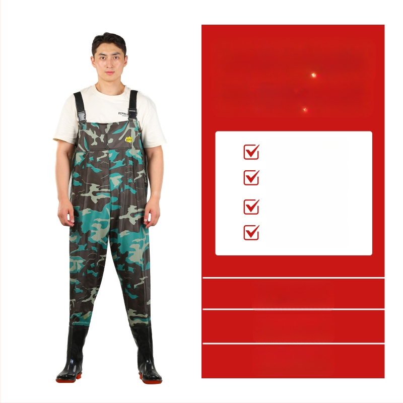 PVC megzti vandeniui atsparūs žvejybos kelnes, skirtos vaikščioti vandenyje, su 1 kišene