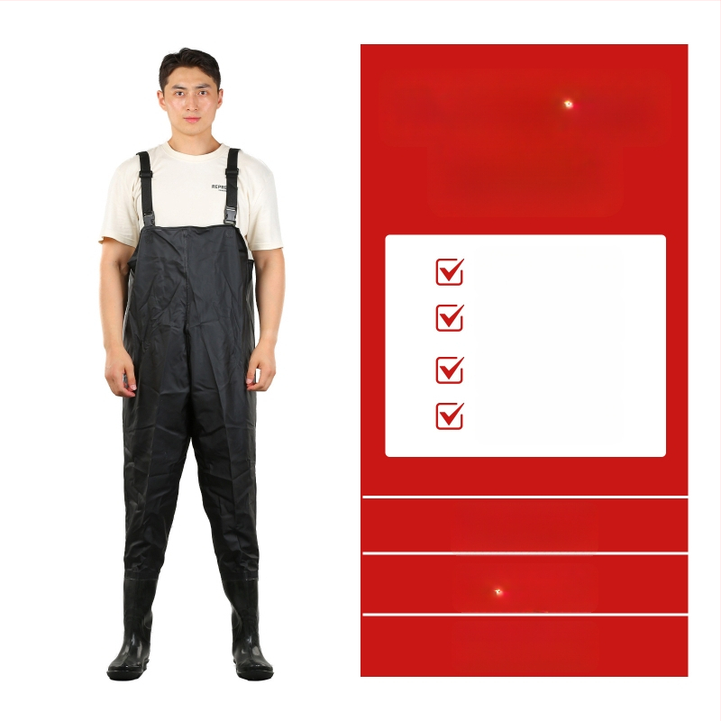 PVC megzti vandeniui atsparūs žvejybos kelnes, skirtos vaikščioti vandenyje, su 1 kišene