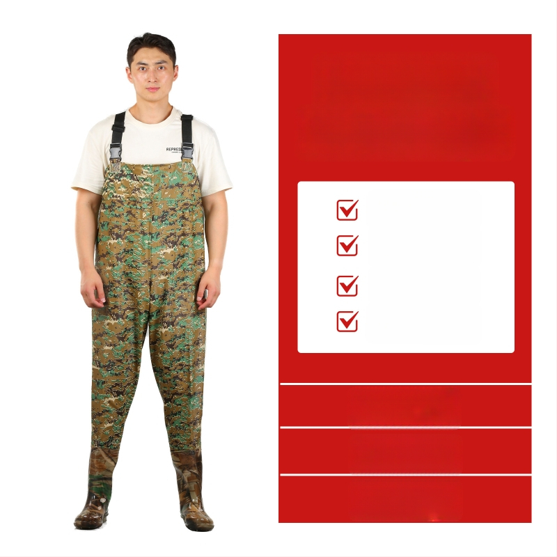 PVC megzti vandeniui atsparūs žvejybos kelnes, skirtos vaikščioti vandenyje, su 1 kišene