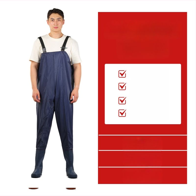 PVC megzti vandeniui atsparūs žvejybos kelnes, skirtos vaikščioti vandenyje, su 1 kišene