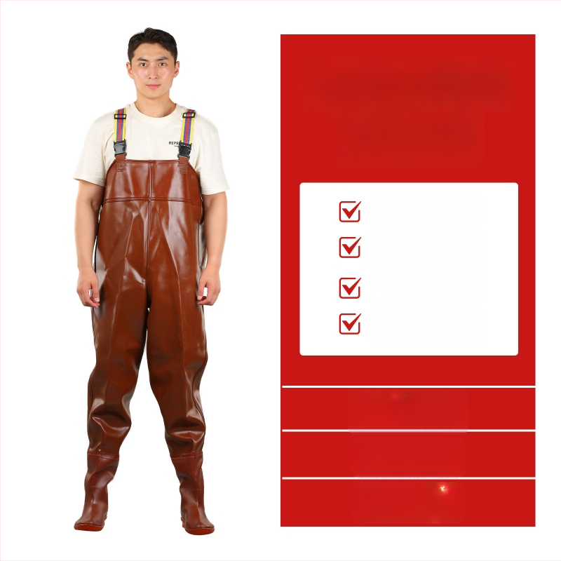 PVC megzti vandeniui atsparūs žvejybos kelnes, skirtos vaikščioti vandenyje, su 1 kišene