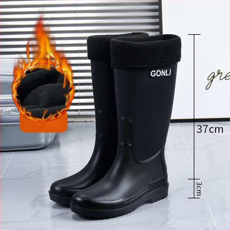 Vyriniai vandeniui atsparūs guminiai auliniai batai su aukštu kaklu ir plastmasine viršutine dalimi, skirtas lauko žvejybai ir darbui