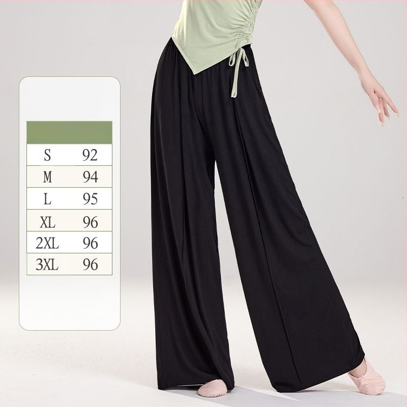 Moteriškos poliesterinės šokių kelnės su plačiomis kojomis, liaudies šokių stiliui, 2025 m. pavasaris